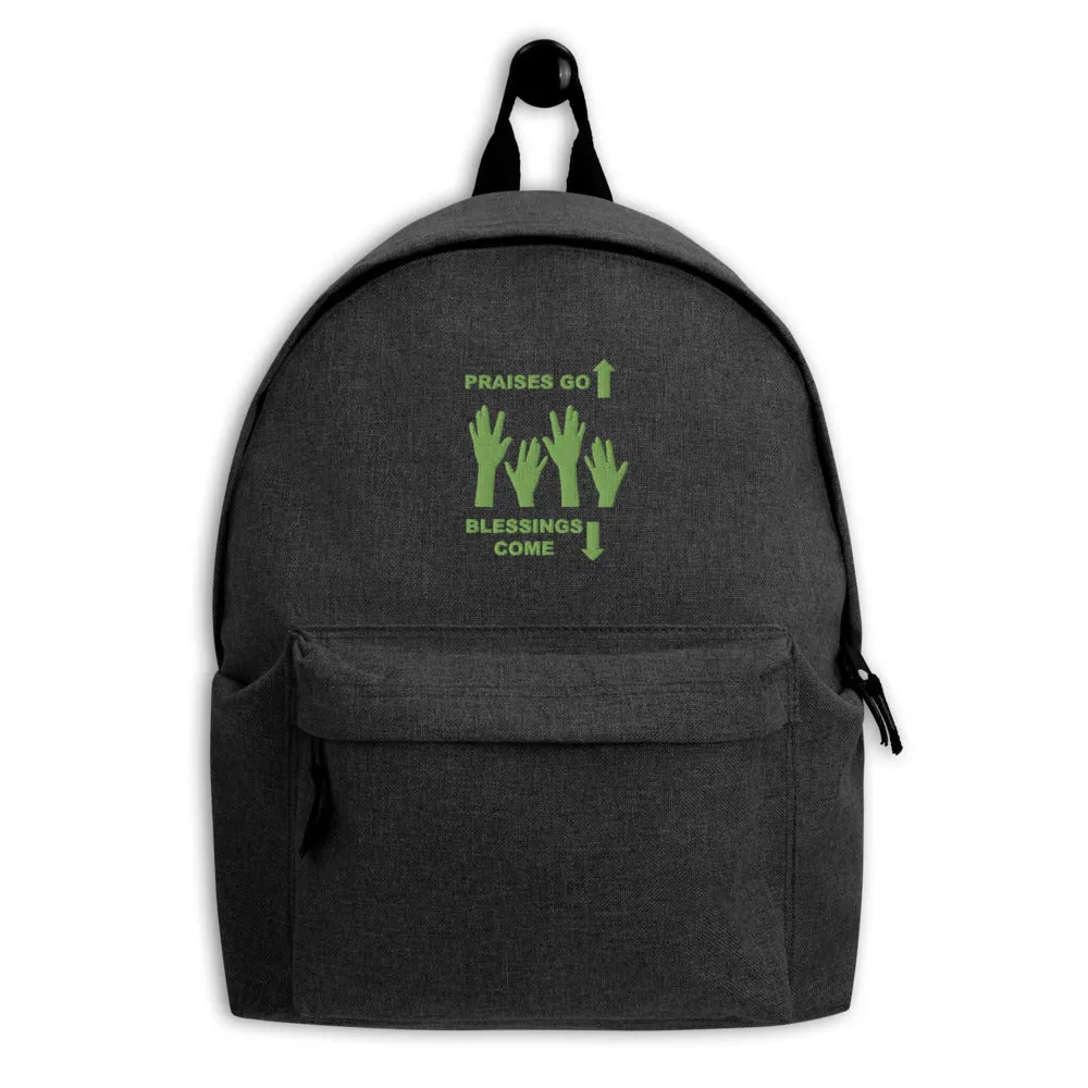 Praises Up Embroidered Backpack