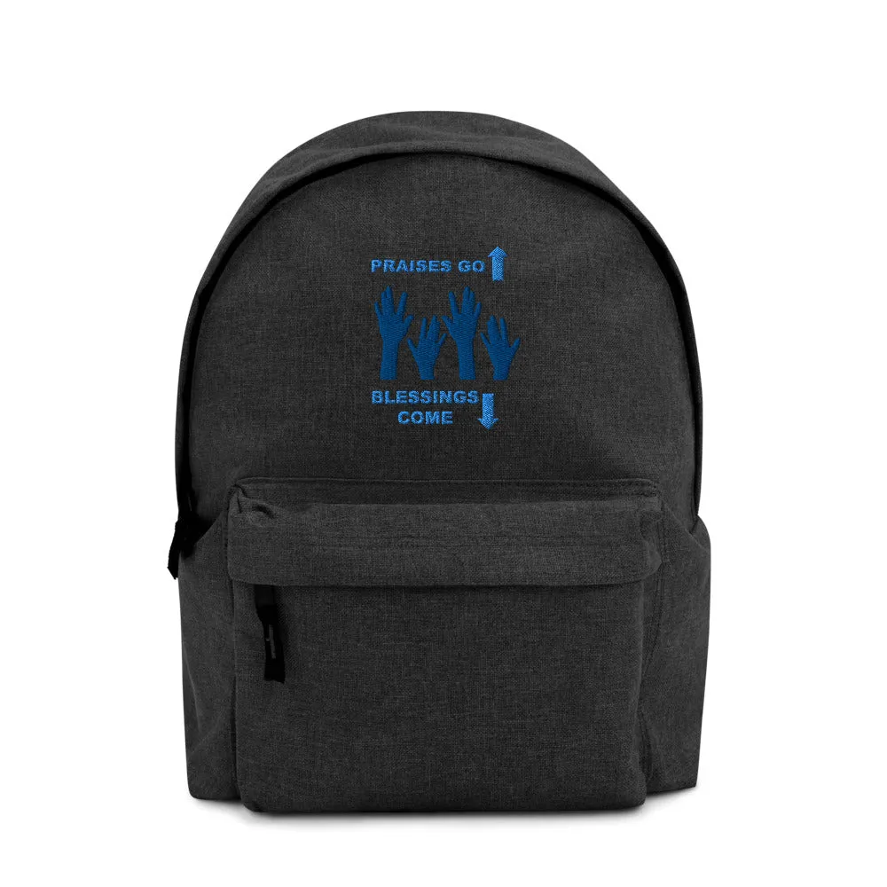 Praises Up Embroidered Backpack