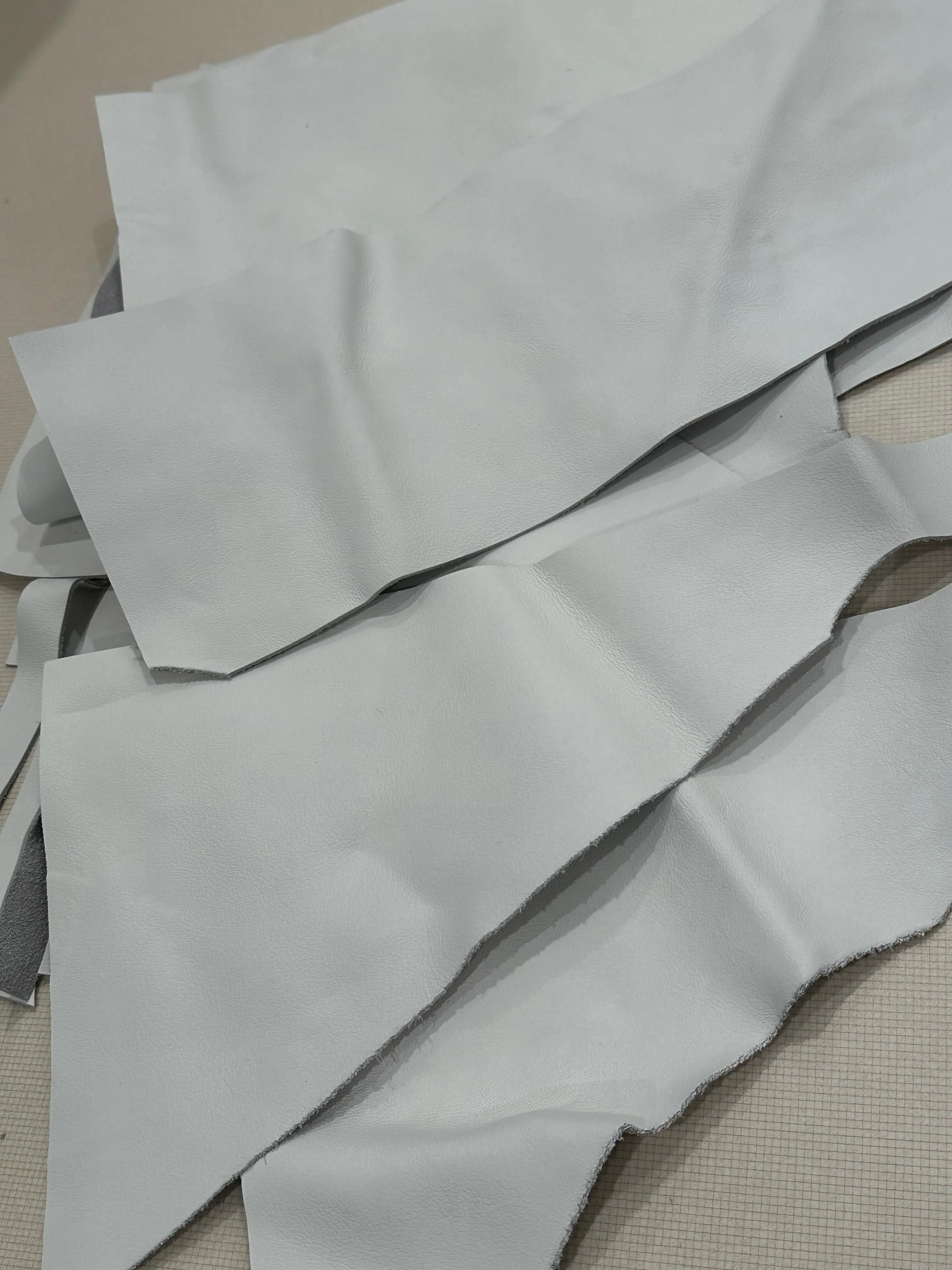 Premium grade A white leather Scraps - purse making supplies