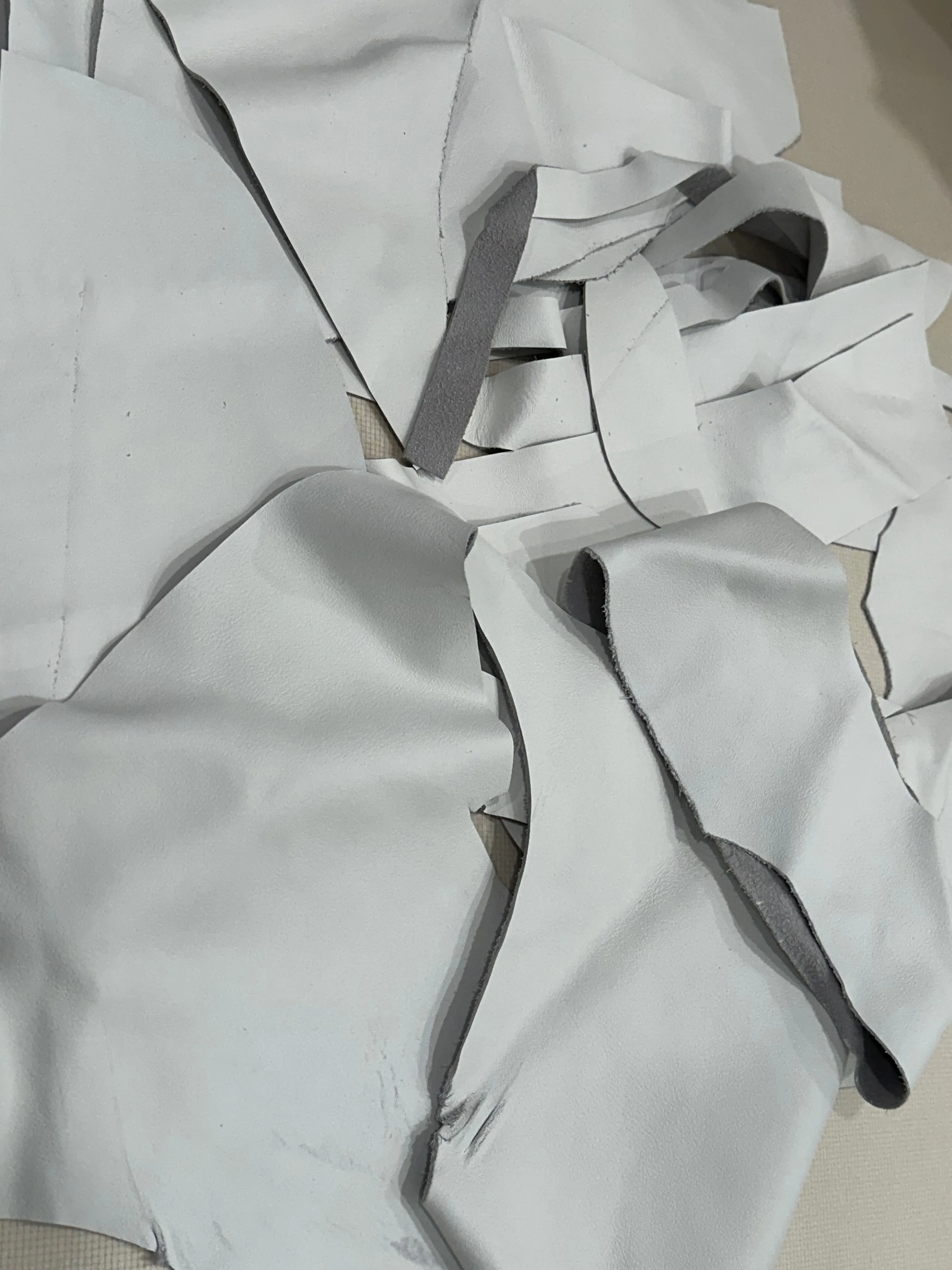Premium grade A white leather Scraps - purse making supplies