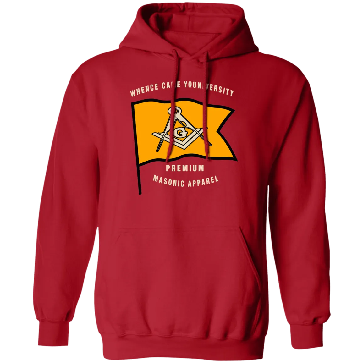 Premium Masonic Apparel Pullover Hoodie (orange flag)