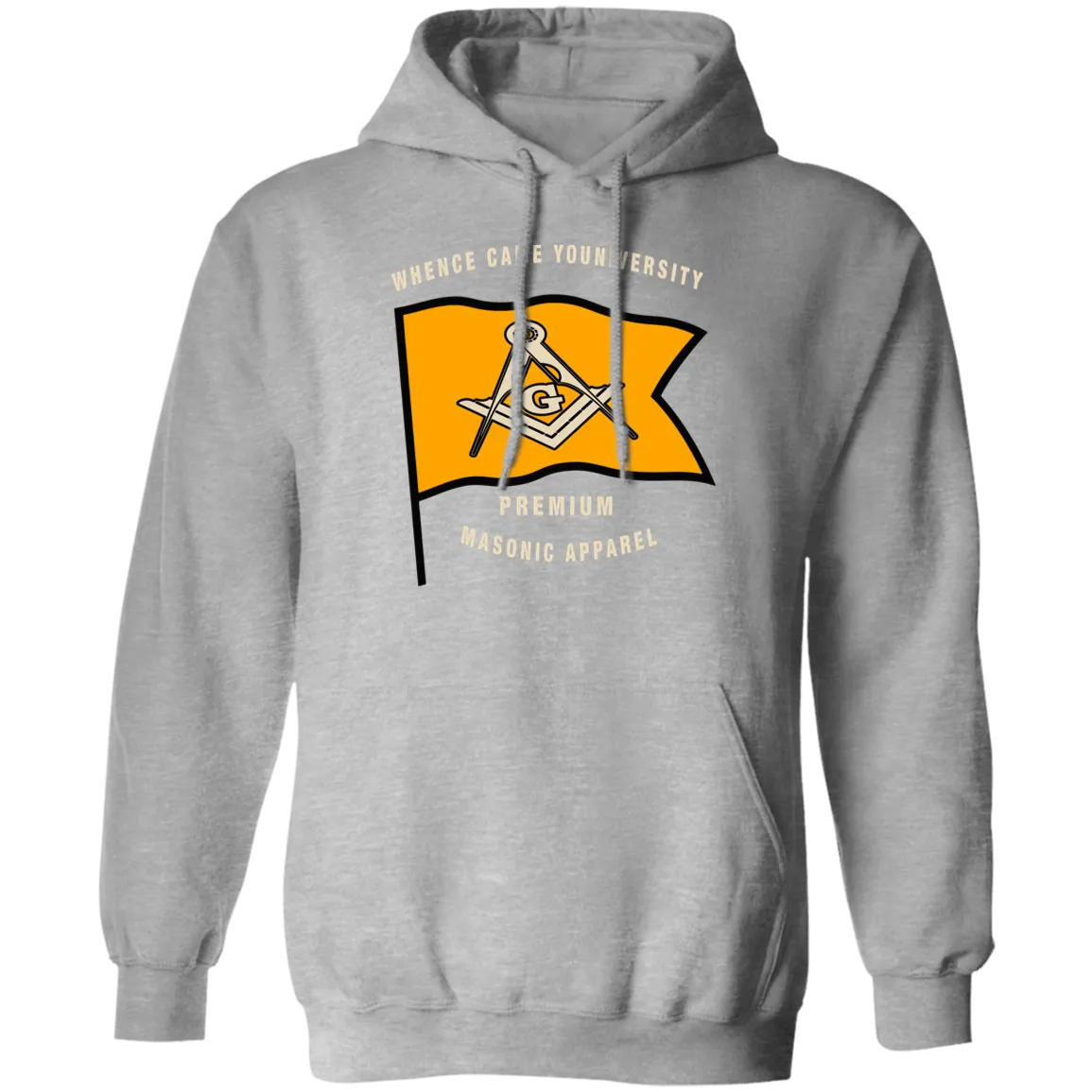 Premium Masonic Apparel Pullover Hoodie (orange flag)