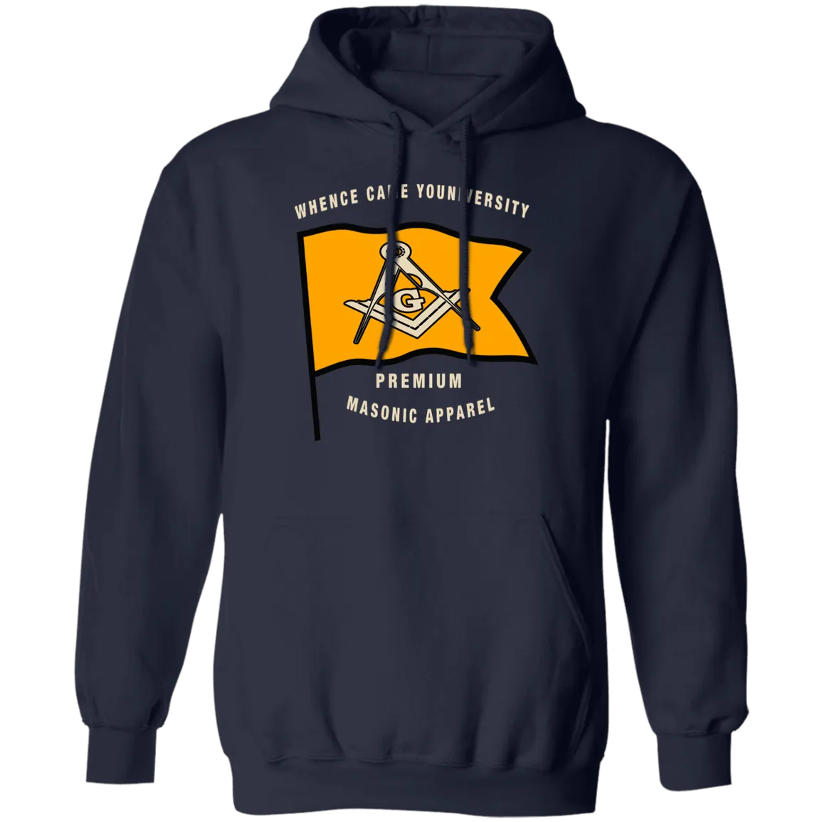 Premium Masonic Apparel Pullover Hoodie (orange flag)