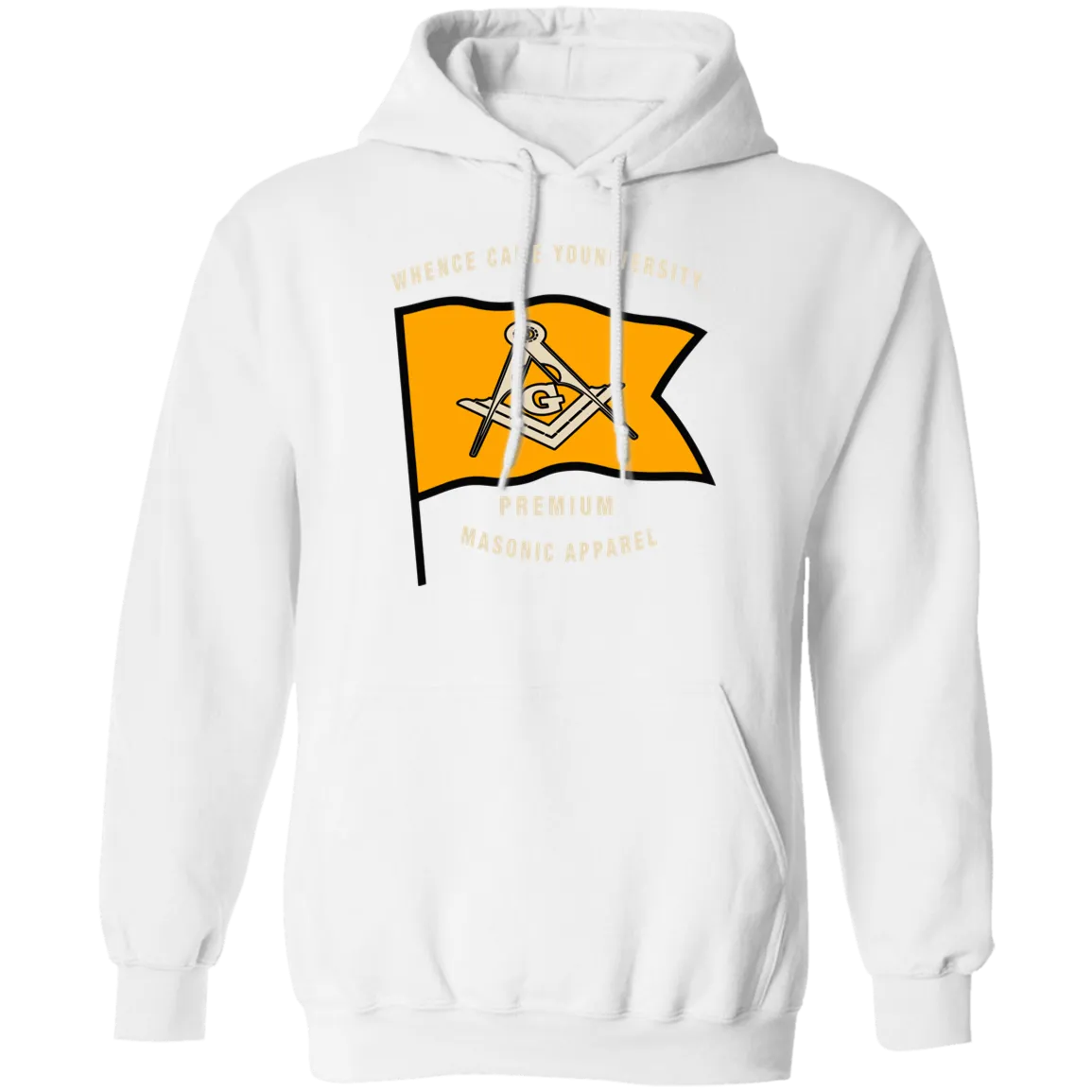 Premium Masonic Apparel Pullover Hoodie (orange flag)