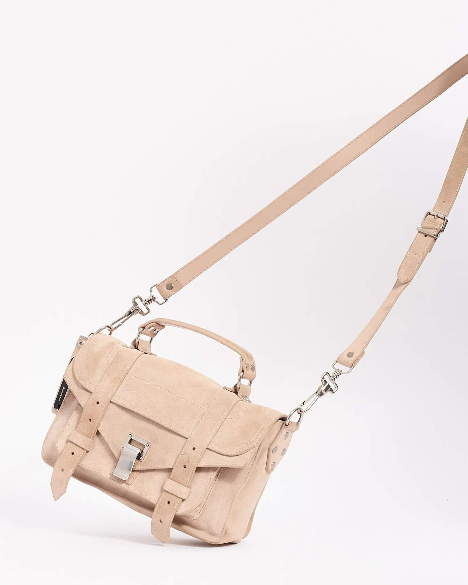 Proenza Schouler Beige Suede Small PS1 Bag