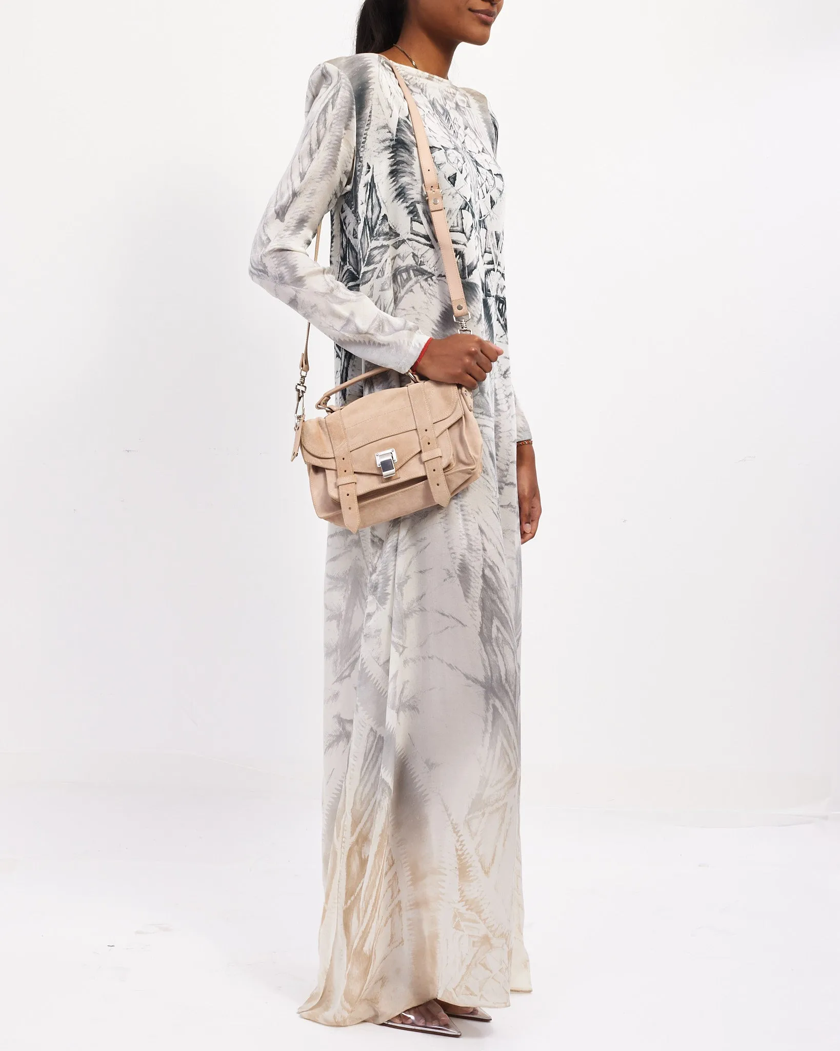Proenza Schouler Beige Suede Small PS1 Bag