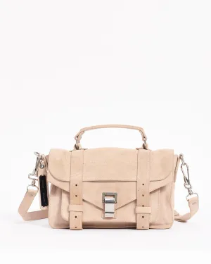 Proenza Schouler Beige Suede Small PS1 Bag