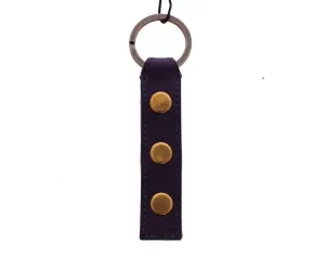 Purple Leather Metal Keychain Keyring