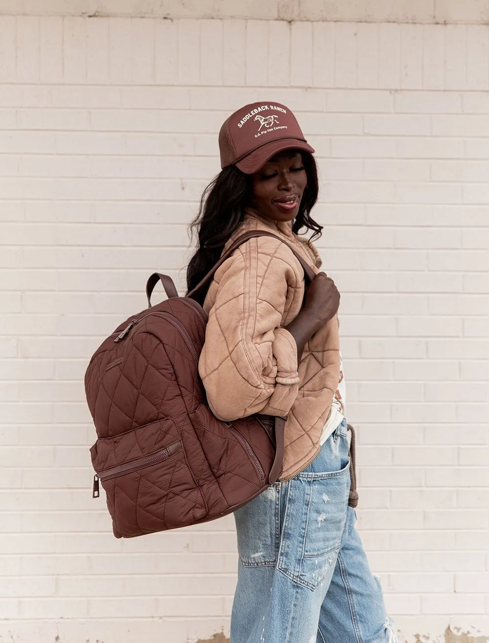 Quilted Brooklyn Backpack espresso
