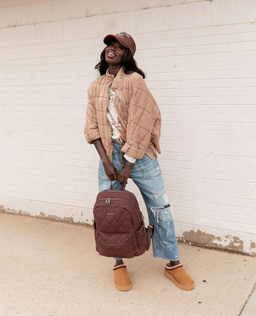 Quilted Brooklyn Backpack espresso