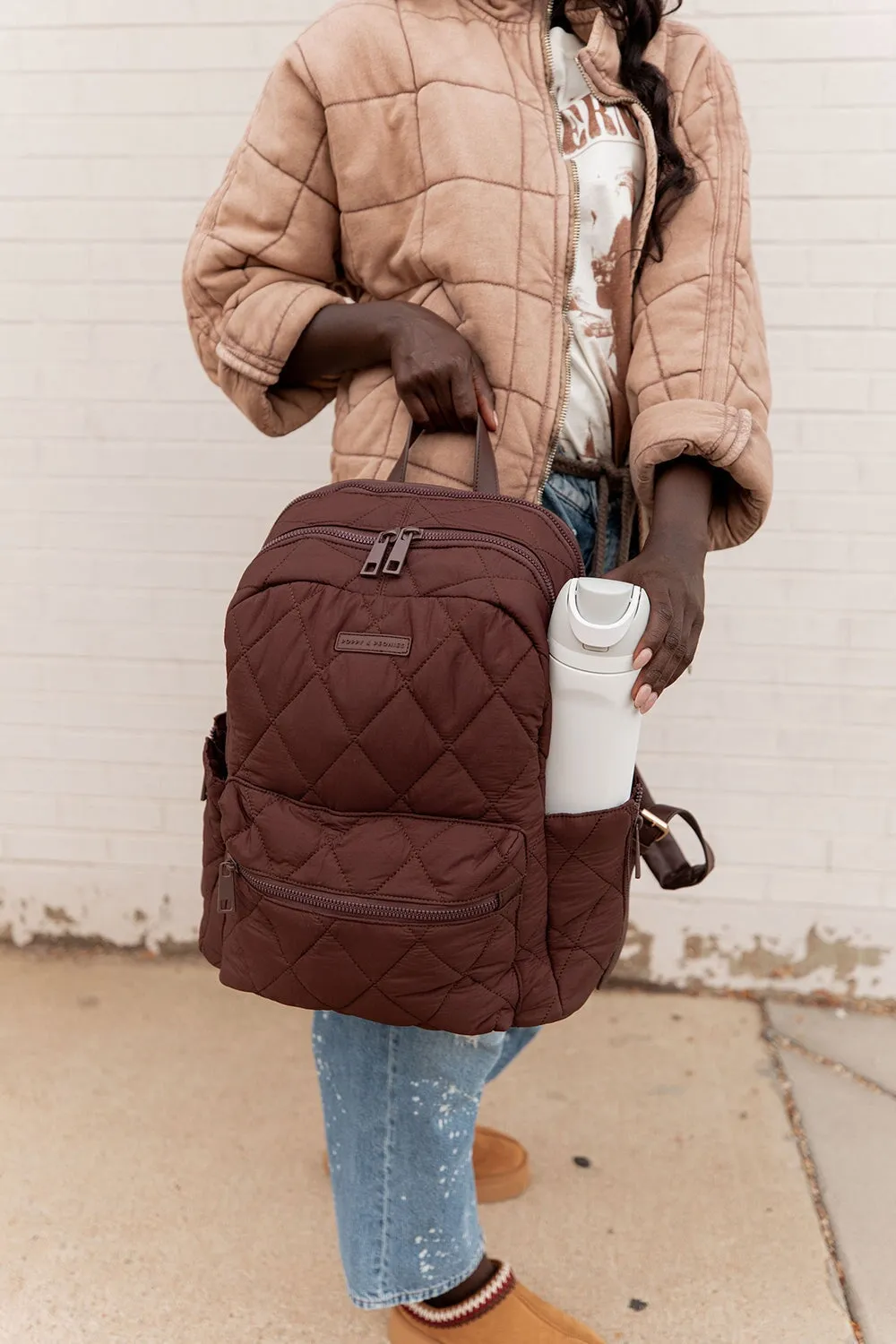 Quilted Brooklyn Backpack espresso