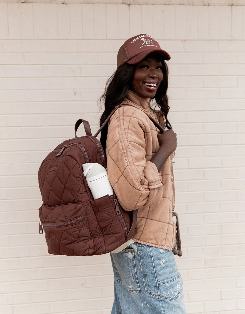 Quilted Brooklyn Backpack espresso