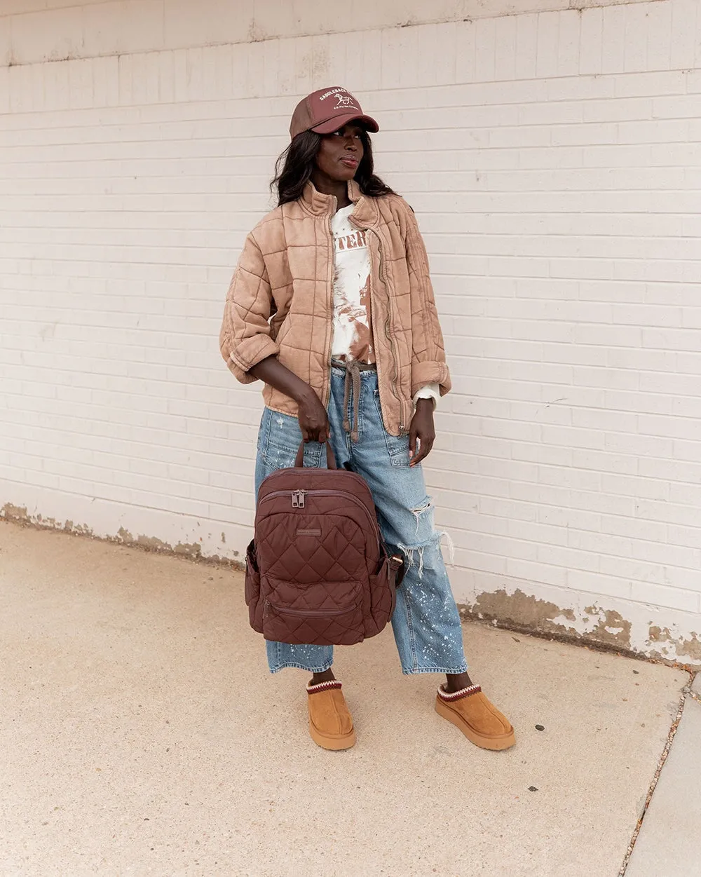 Quilted Brooklyn Backpack espresso