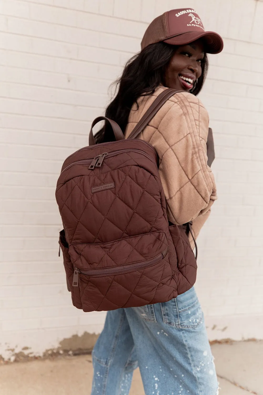 Quilted Brooklyn Backpack espresso
