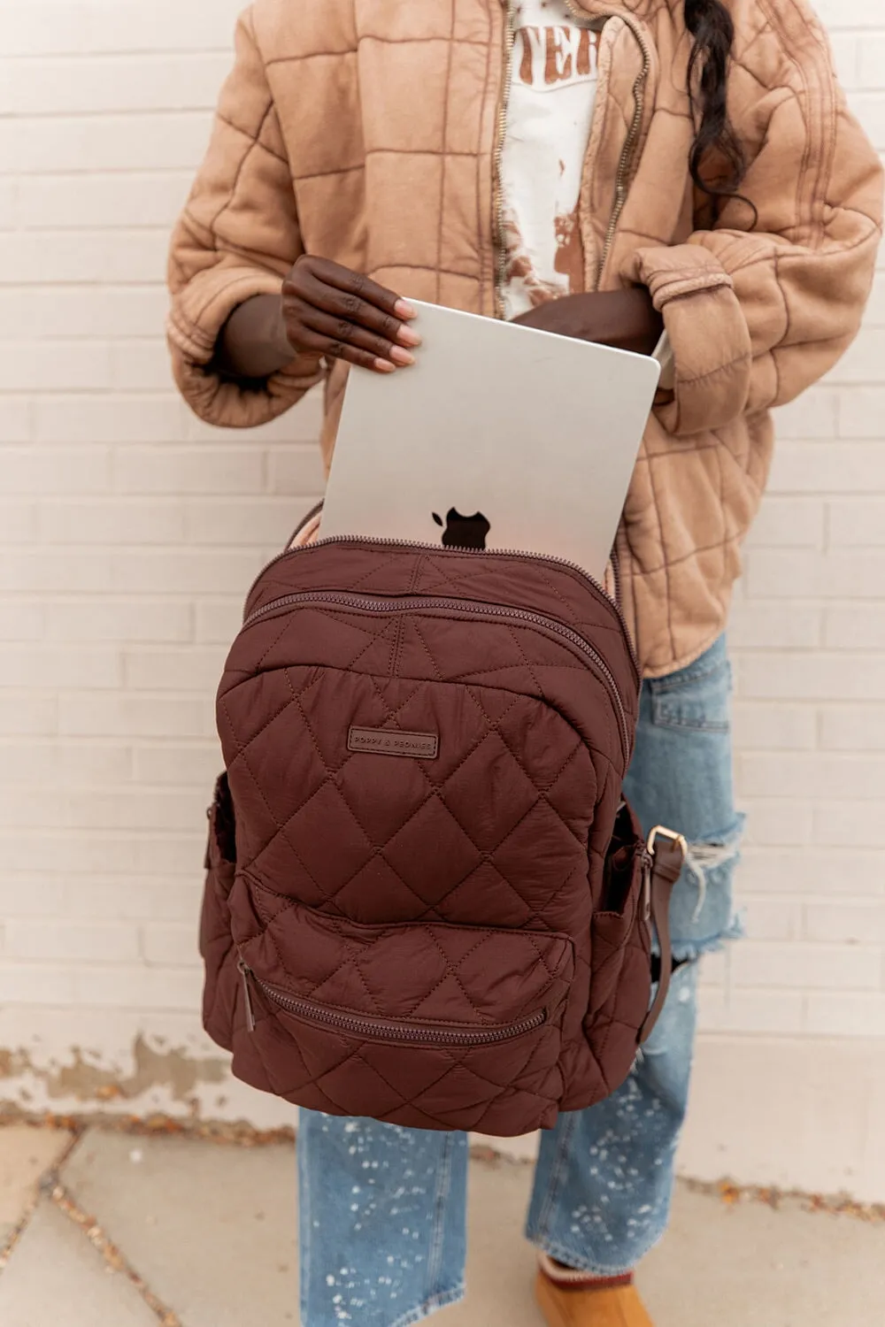 Quilted Brooklyn Backpack espresso