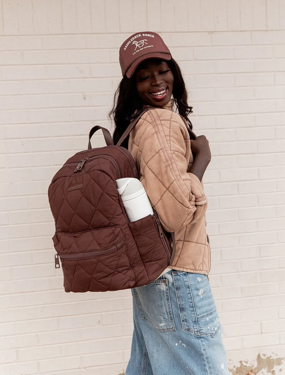 Quilted Brooklyn Backpack espresso