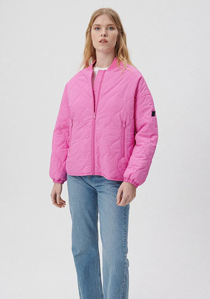 Quilted Pink Bomber Jacket