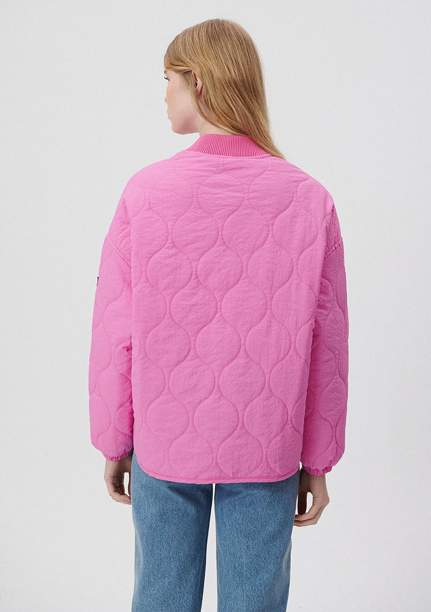 Quilted Pink Bomber Jacket