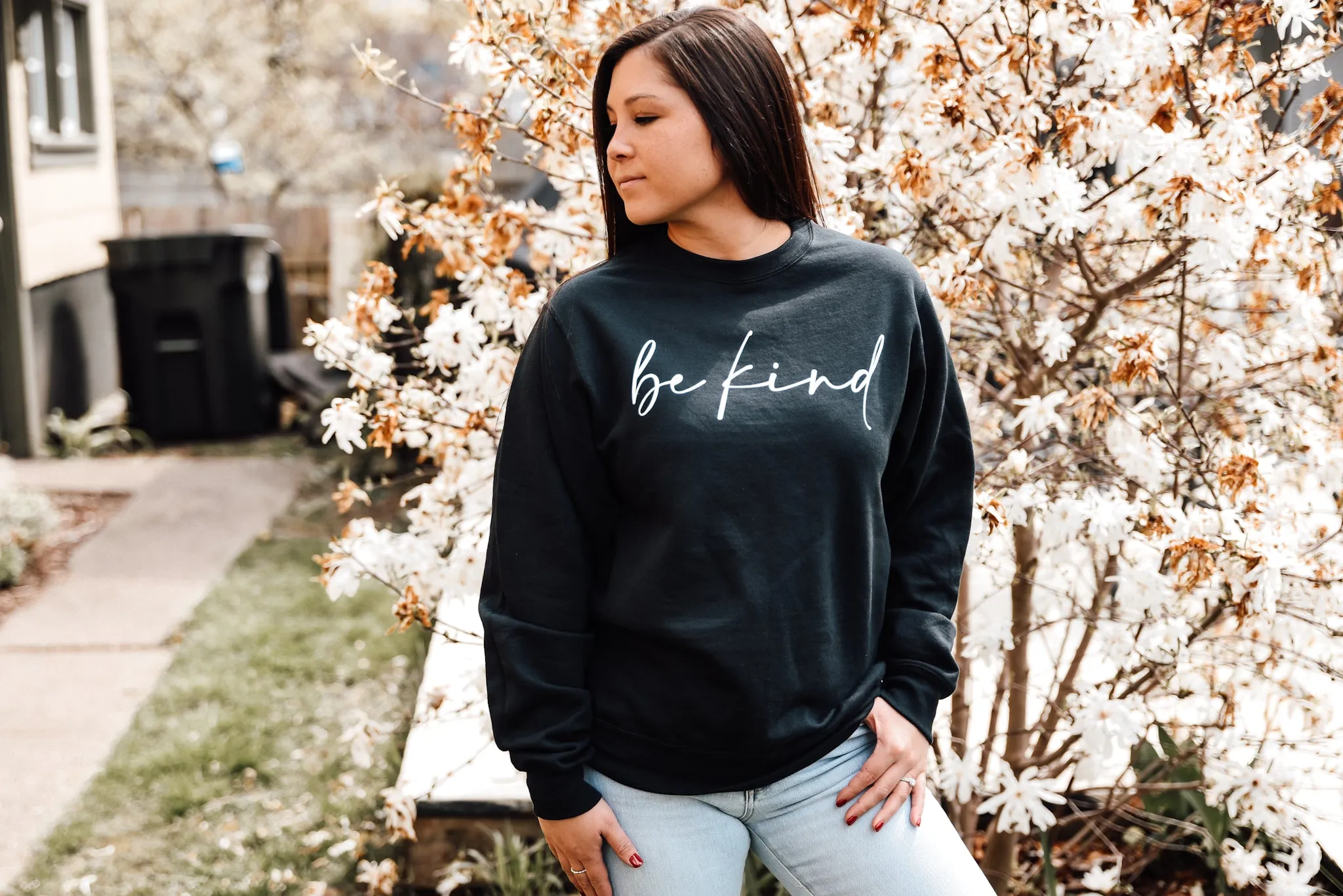 "Be Kind" Graphic Crewneck Sweatshirt - Ash Grey *FINAL SALE*
