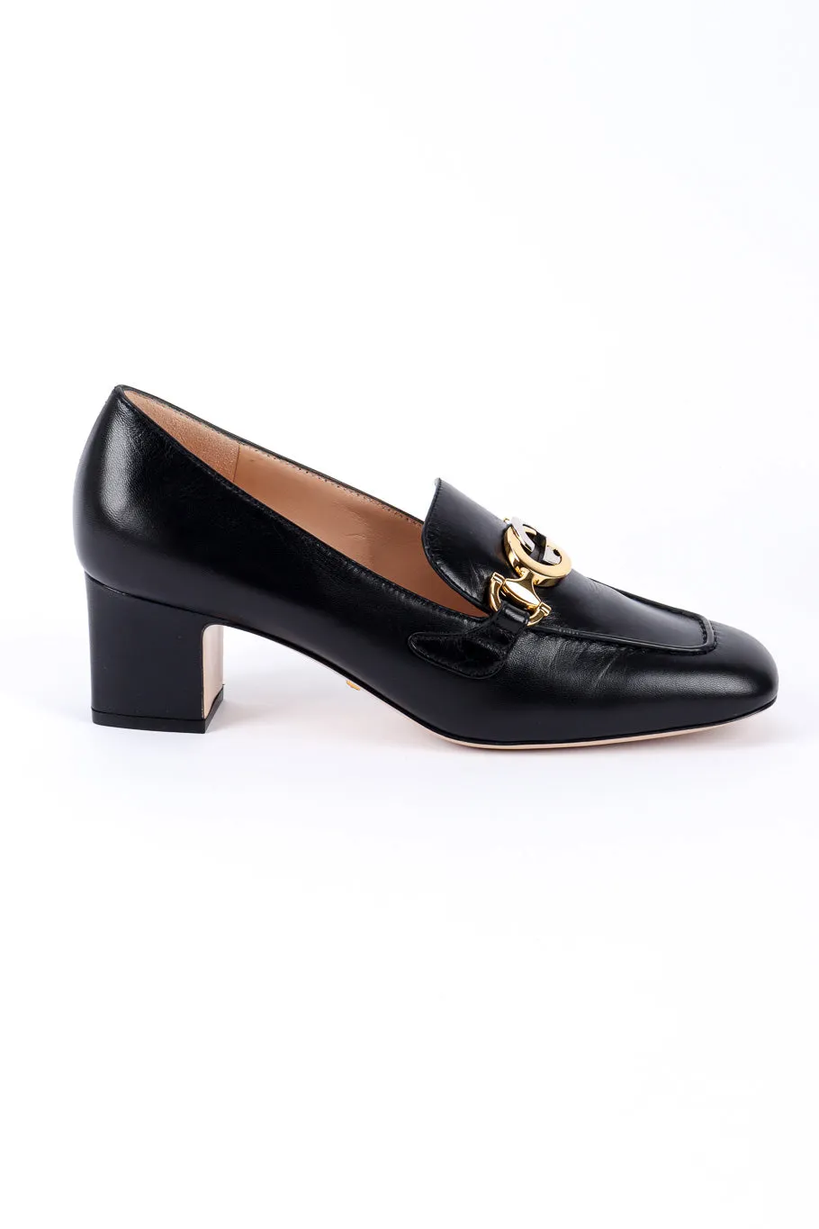 "Zumi" Horsebit Mid Heel Loafers