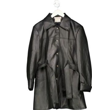 RAAM Black Faux Leather Jacket Tie Wasit UK 12