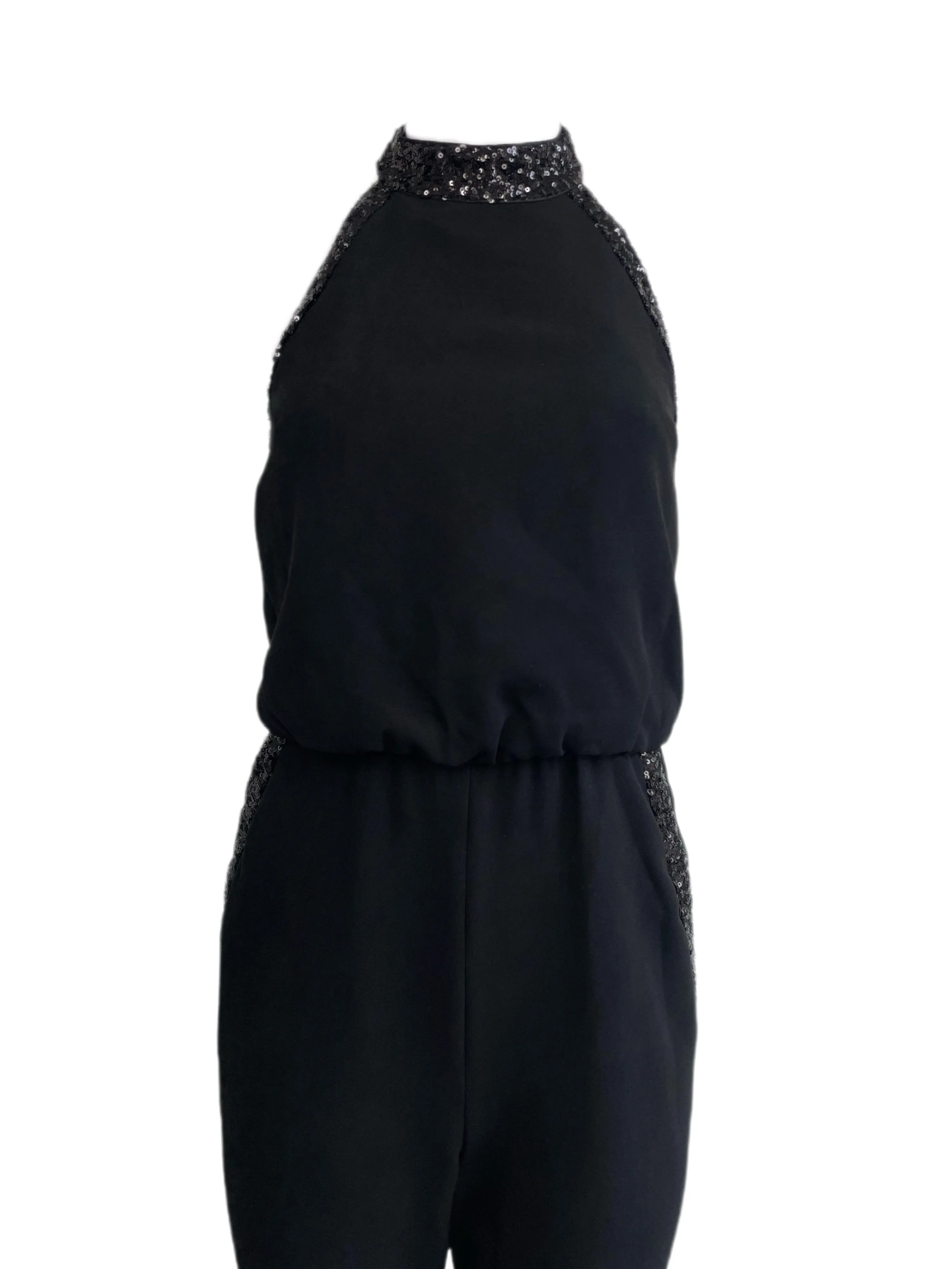 RACHEL ZOE Black Casual Halston Sleeveless Jumpsuit #106 4 NWT