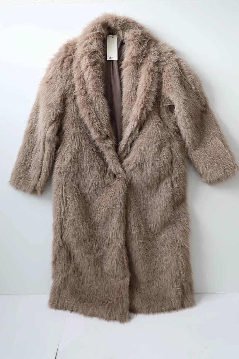 Rae: Faux Fur Long Jacket