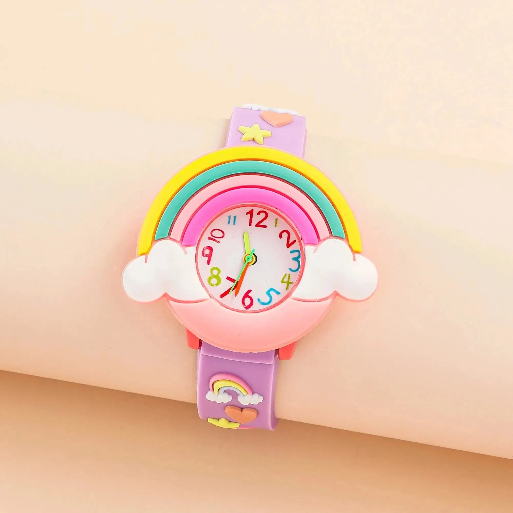 Rainbow Cloud Printed Silicone Band Children's Watch Girl Cute Cartoon Quartz Watch Kids Watches Boys Girl Watche