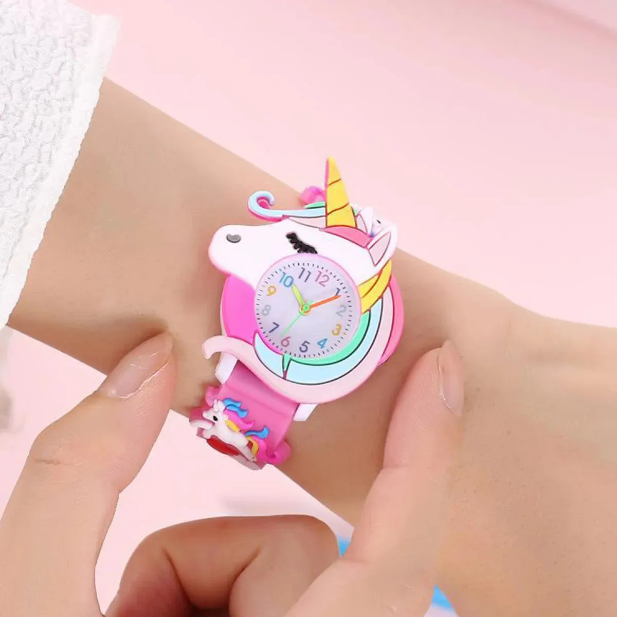 Rainbow Cloud Printed Silicone Band Children's Watch Girl Cute Cartoon Quartz Watch Kids Watches Boys Girl Watche
