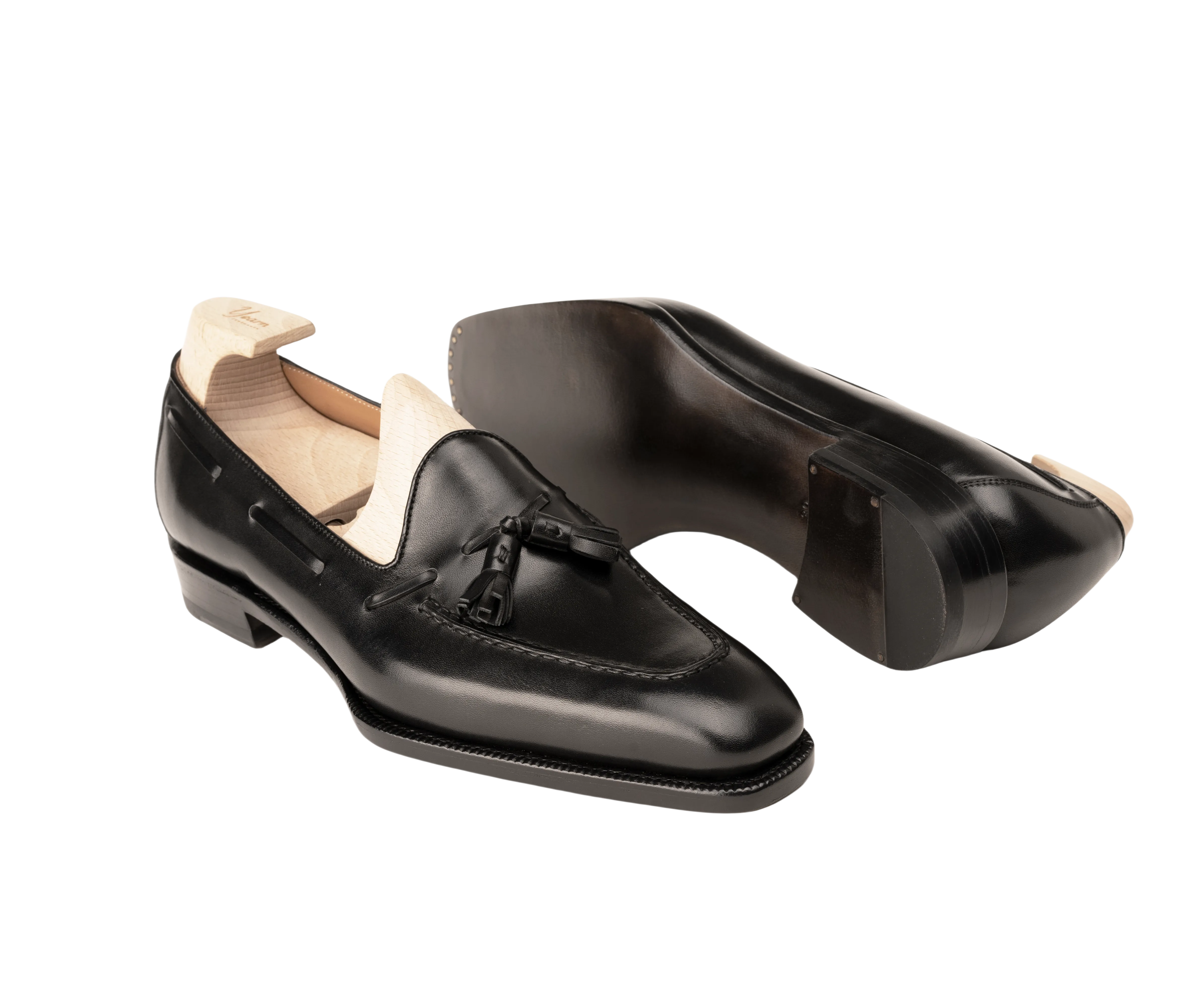 Raj Singhs Black Tassel Loafers – Italian Leather Handcrafted Elegance