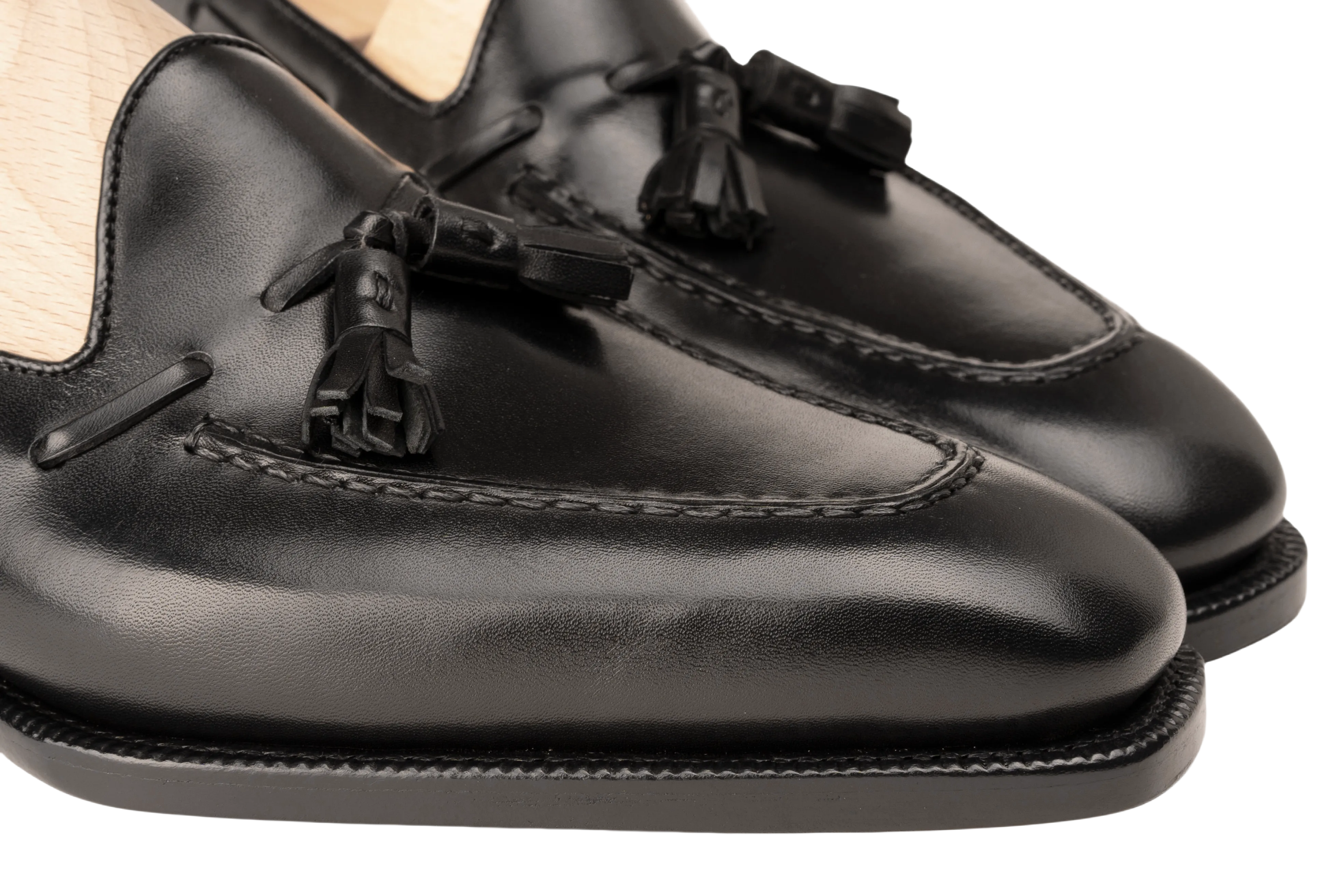 Raj Singhs Black Tassel Loafers – Italian Leather Handcrafted Elegance