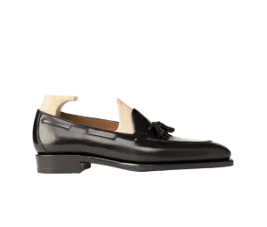 Raj Singhs Black Tassel Loafers – Italian Leather Handcrafted Elegance