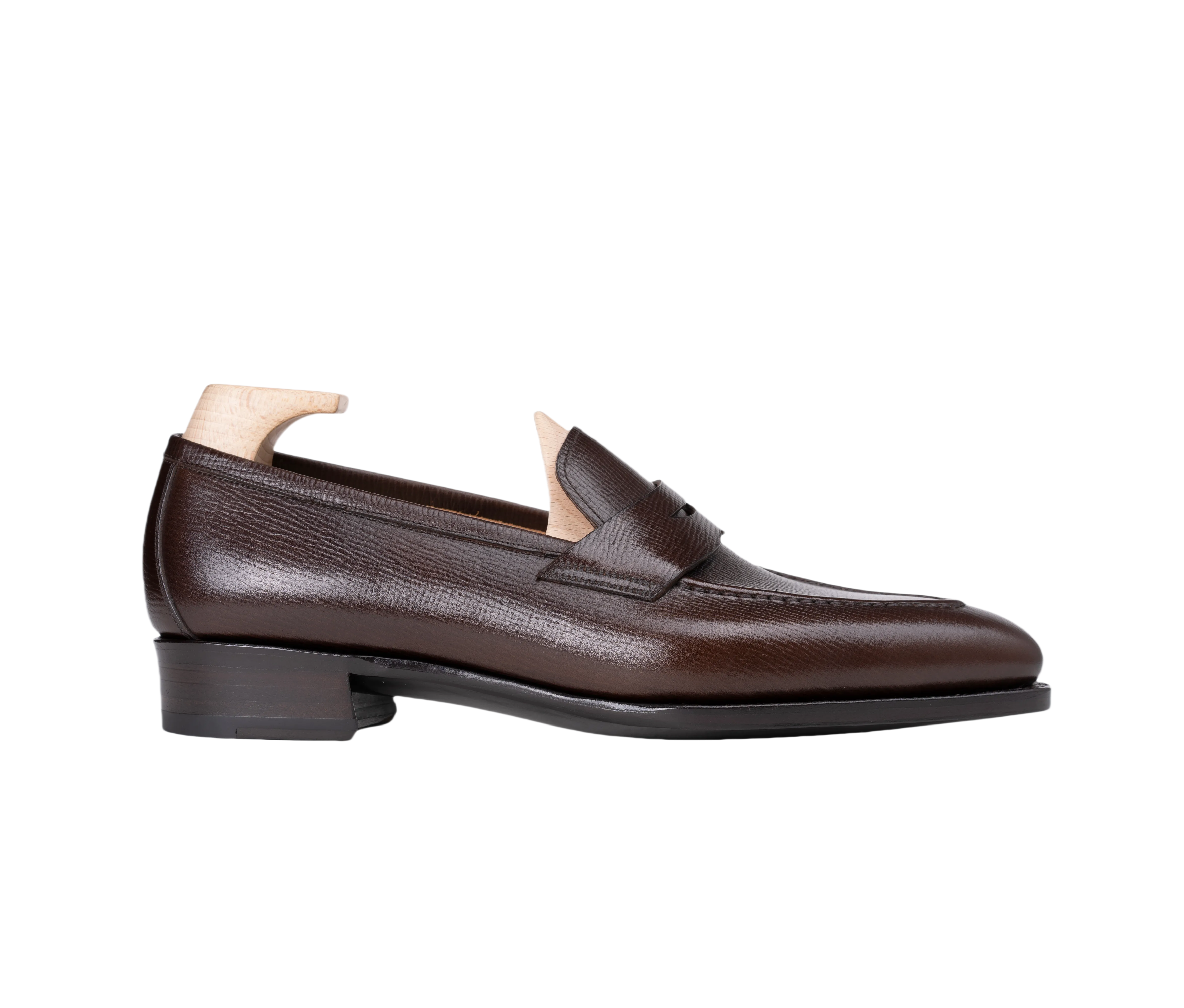Raj Singhs Dark Brown Penny Loafers – Handcrafted Italian Grain Leather Slip-Ons