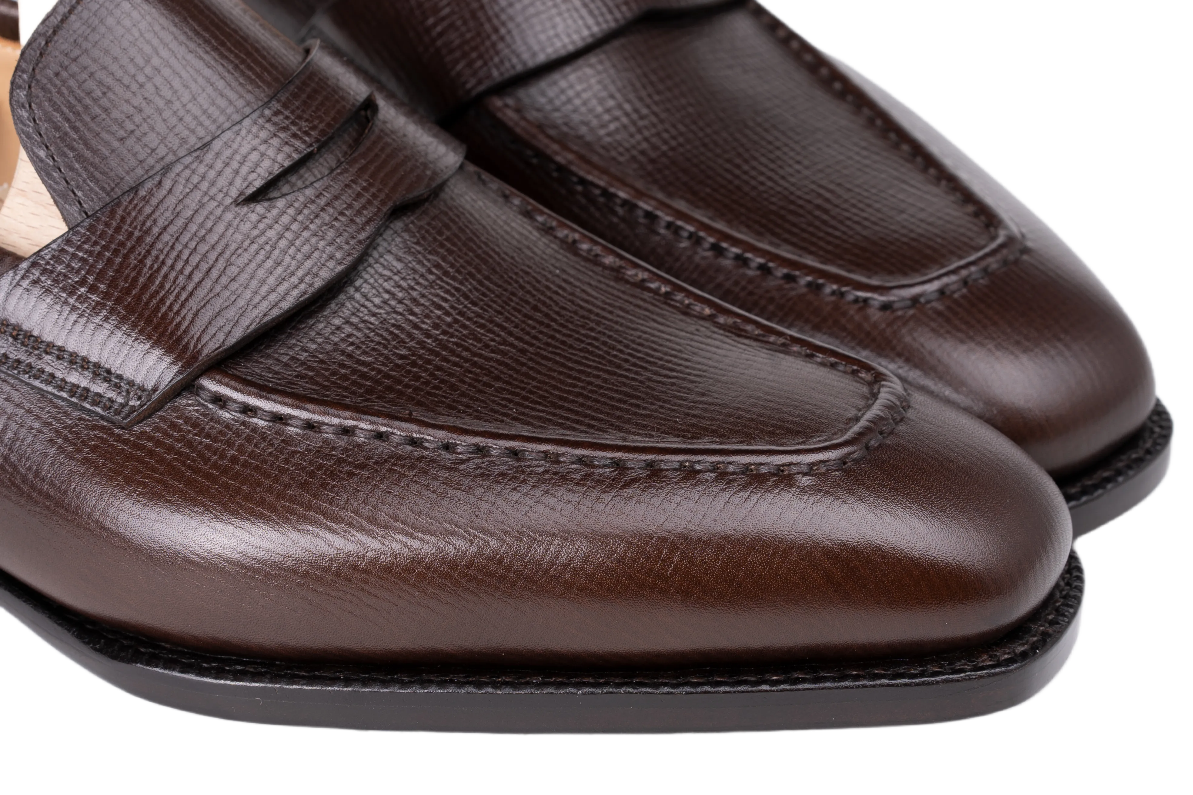 Raj Singhs Dark Brown Penny Loafers – Handcrafted Italian Grain Leather Slip-Ons