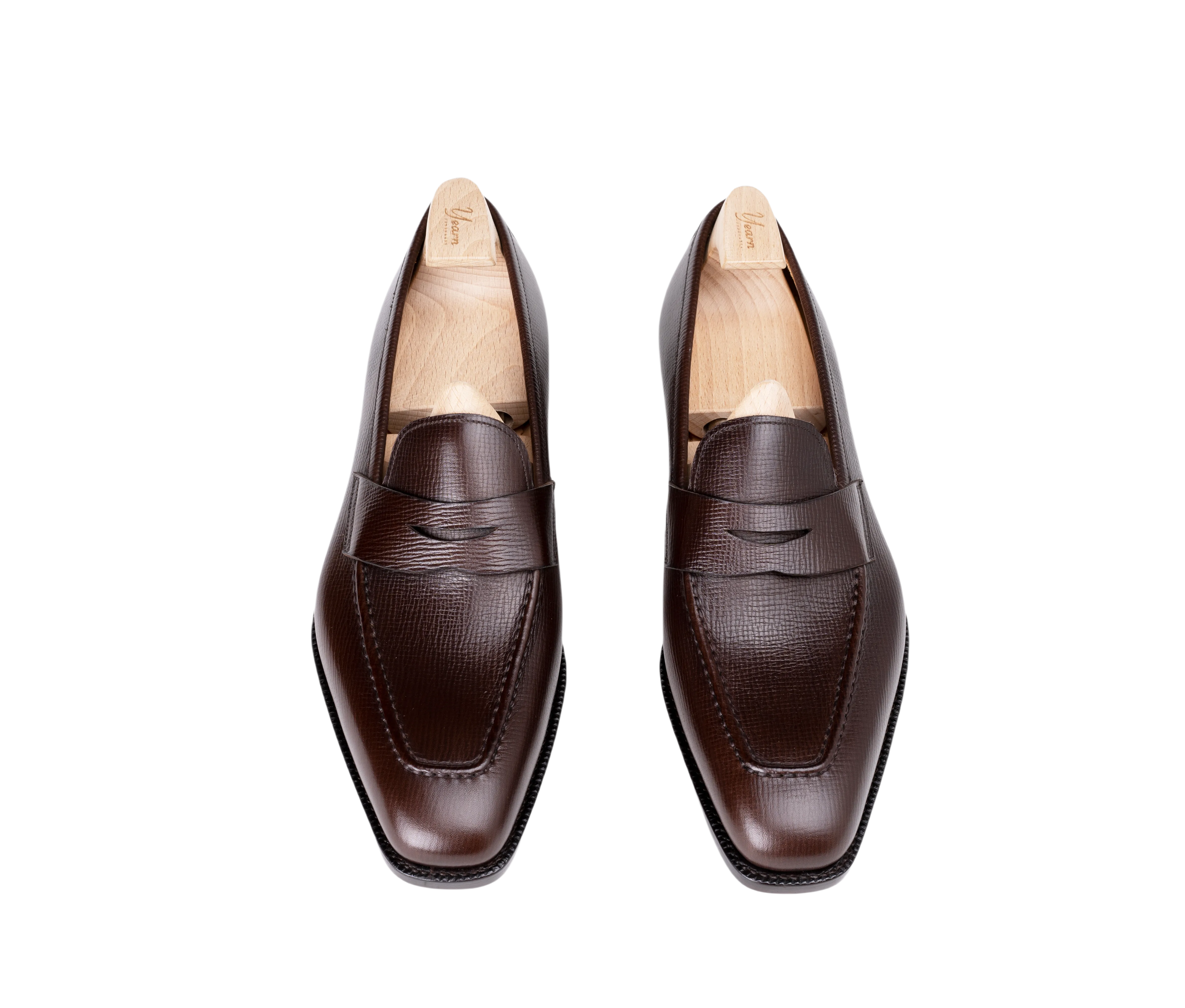Raj Singhs Dark Brown Penny Loafers – Handcrafted Italian Grain Leather Slip-Ons