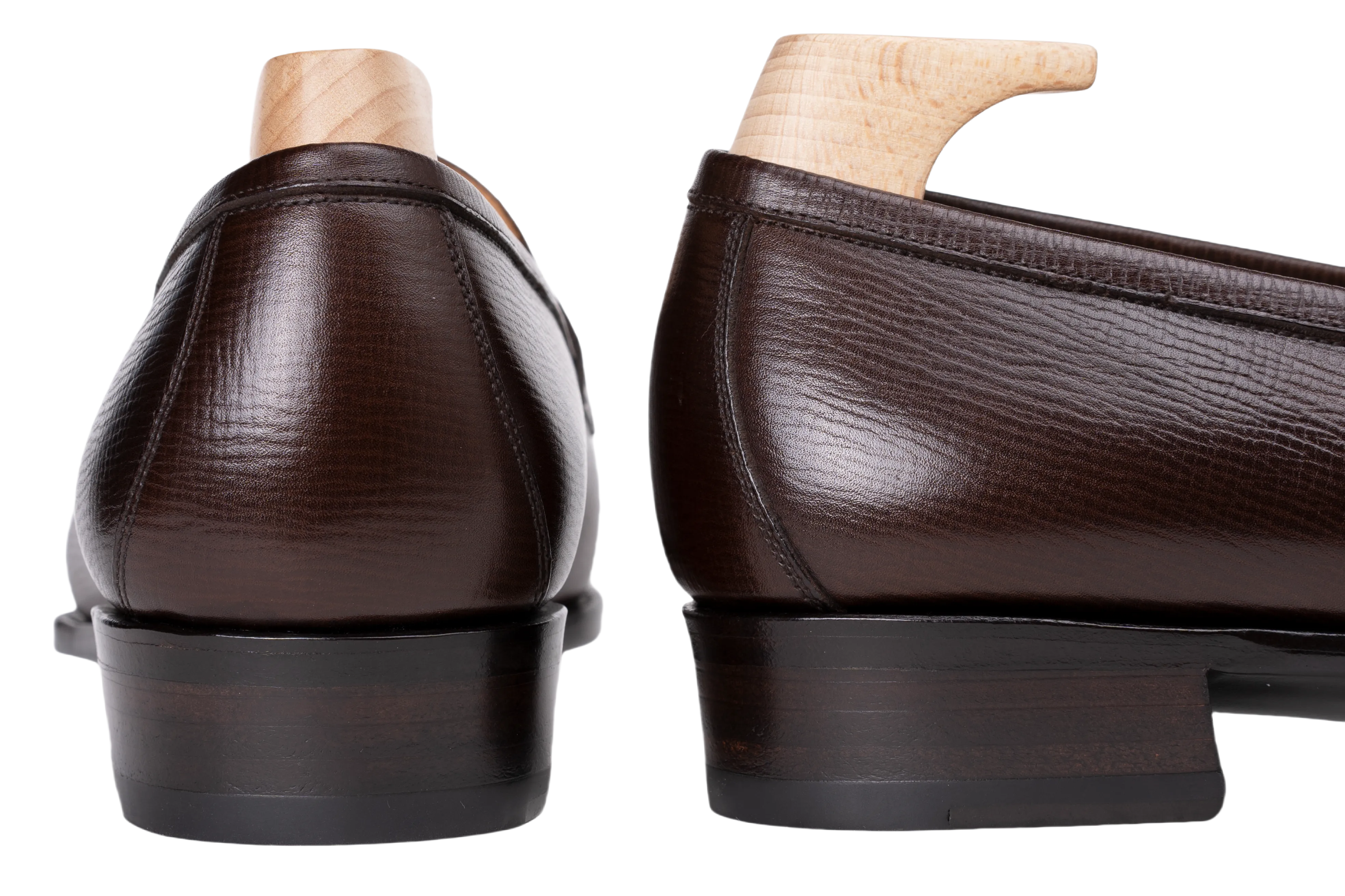 Raj Singhs Dark Brown Penny Loafers – Handcrafted Italian Grain Leather Slip-Ons