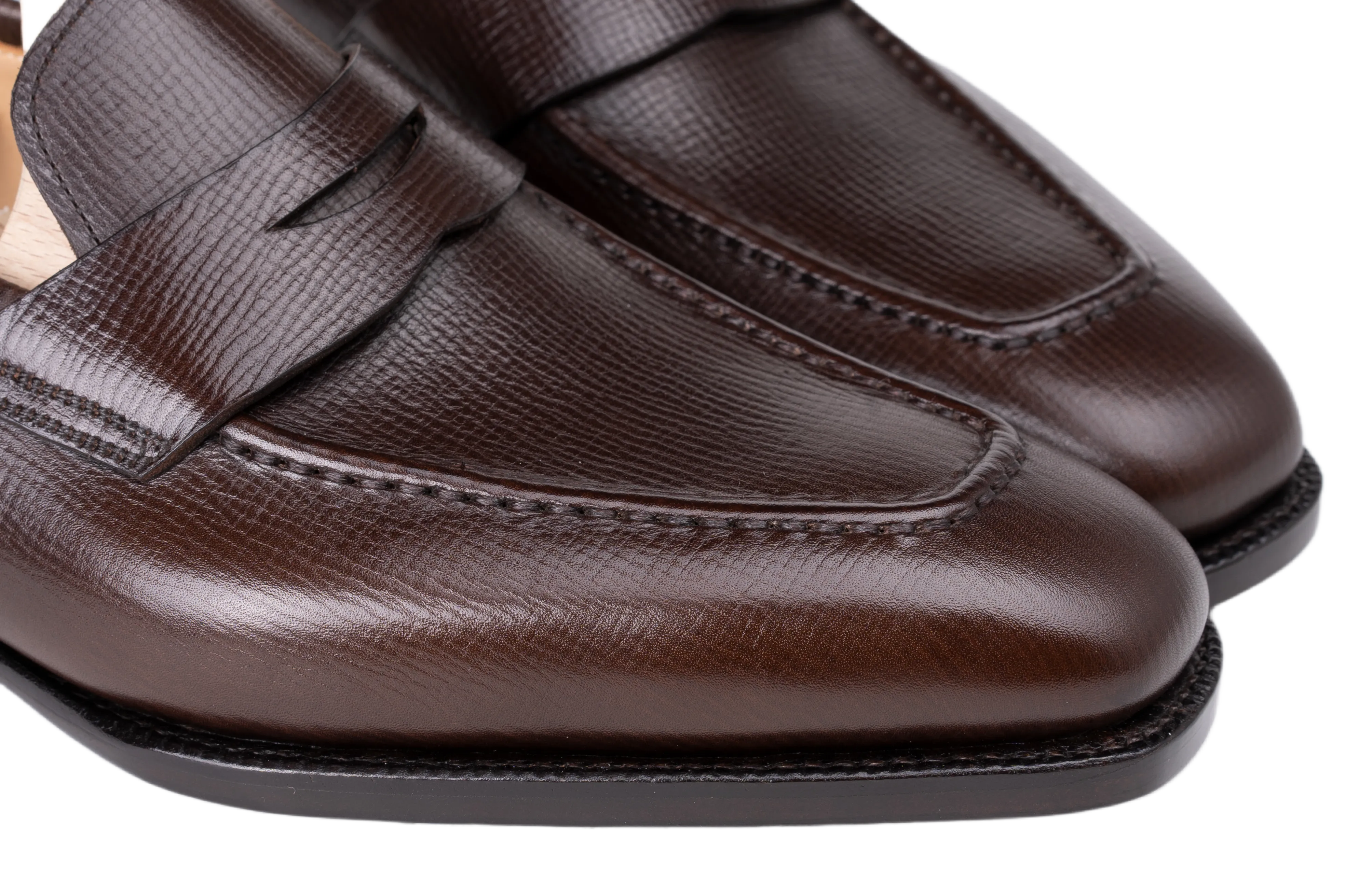 Raj Singhs Dark Brown Penny Loafers – Handcrafted Italian Grain Leather Slip-Ons