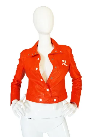 Rare Original 1960s Courreges Orange Vinyl Jacket