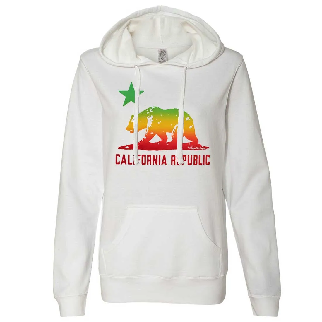 Rasta Bear Flag Silhouette Ladies Lt./Wt. Hoodie