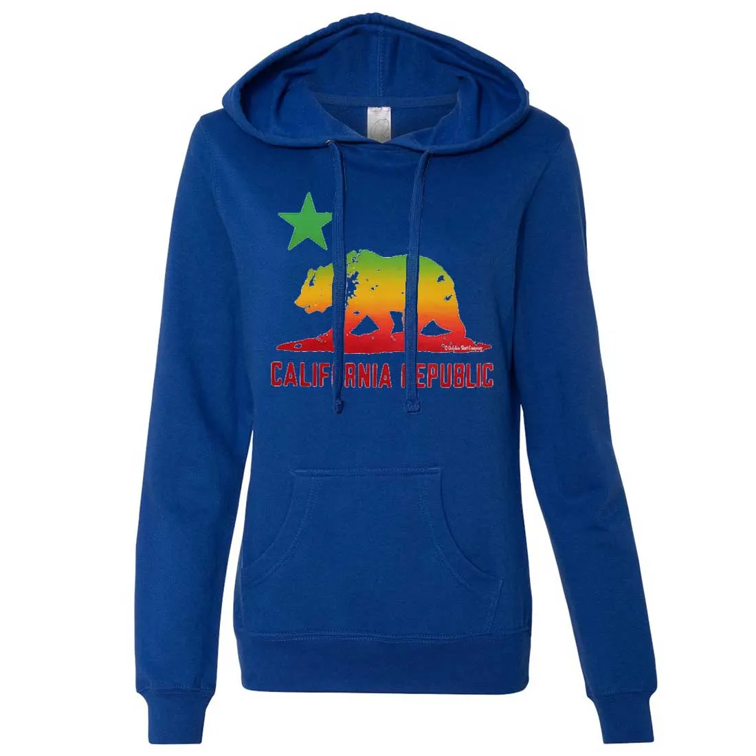 Rasta Bear Flag Silhouette Ladies Lt./Wt. Hoodie