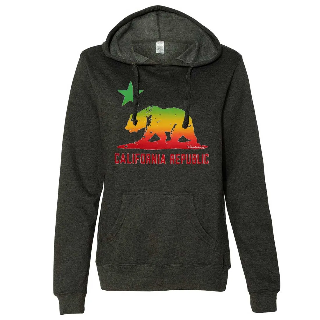 Rasta Bear Flag Silhouette Ladies Lt./Wt. Hoodie