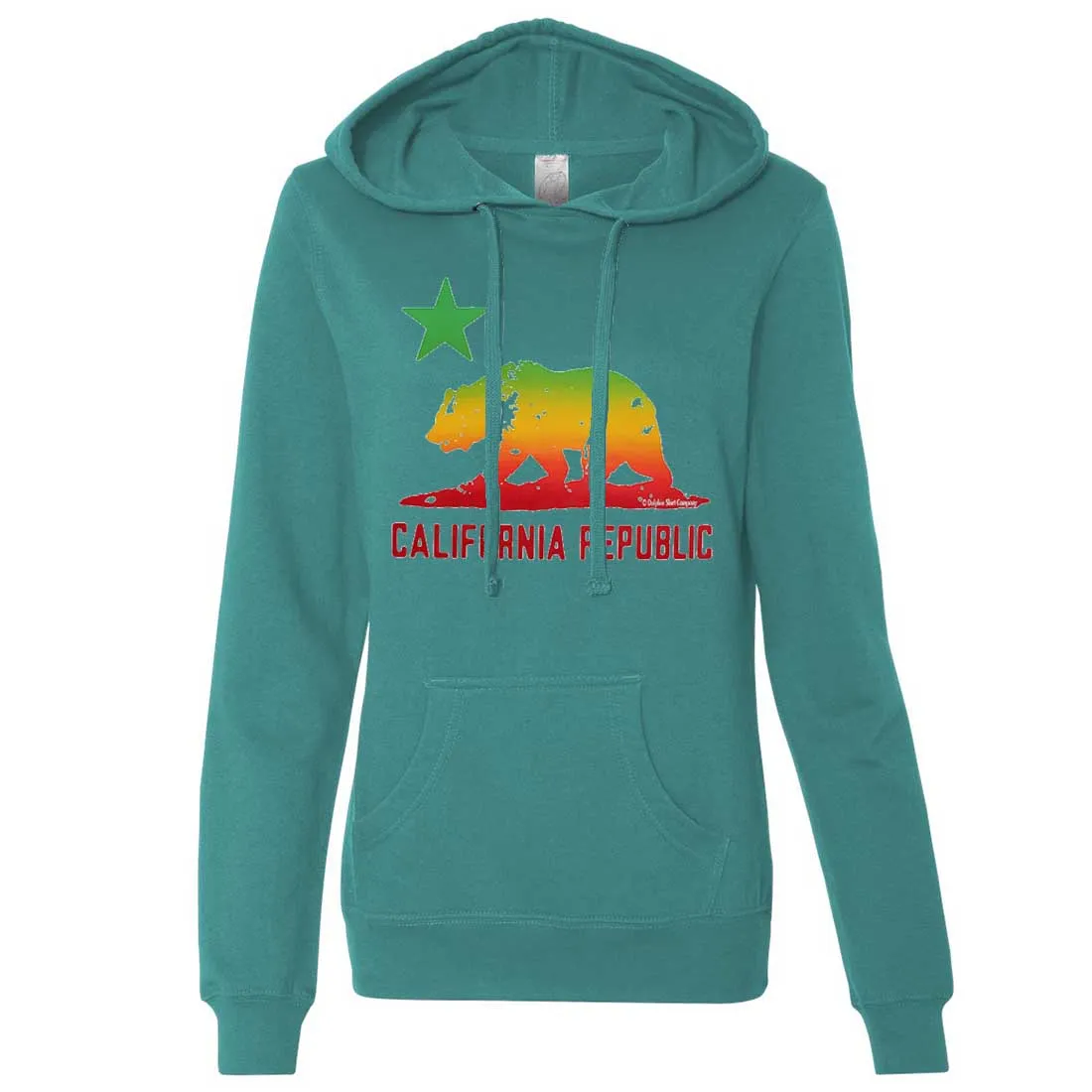 Rasta Bear Flag Silhouette Ladies Lt./Wt. Hoodie