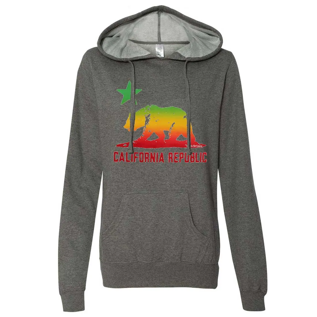 Rasta Bear Flag Silhouette Ladies Lt./Wt. Hoodie