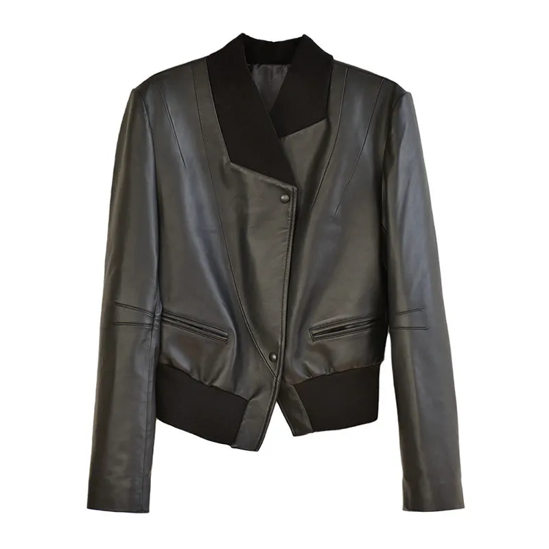 Real Leather Jackets 2022 New Styles Women Leather Coat Blazer Black Spring Autumn Lady Clothes FG3952