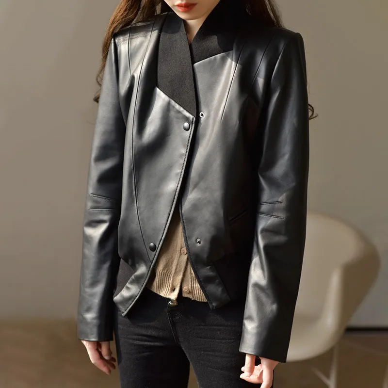 Real Leather Jackets 2022 New Styles Women Leather Coat Blazer Black Spring Autumn Lady Clothes FG3952