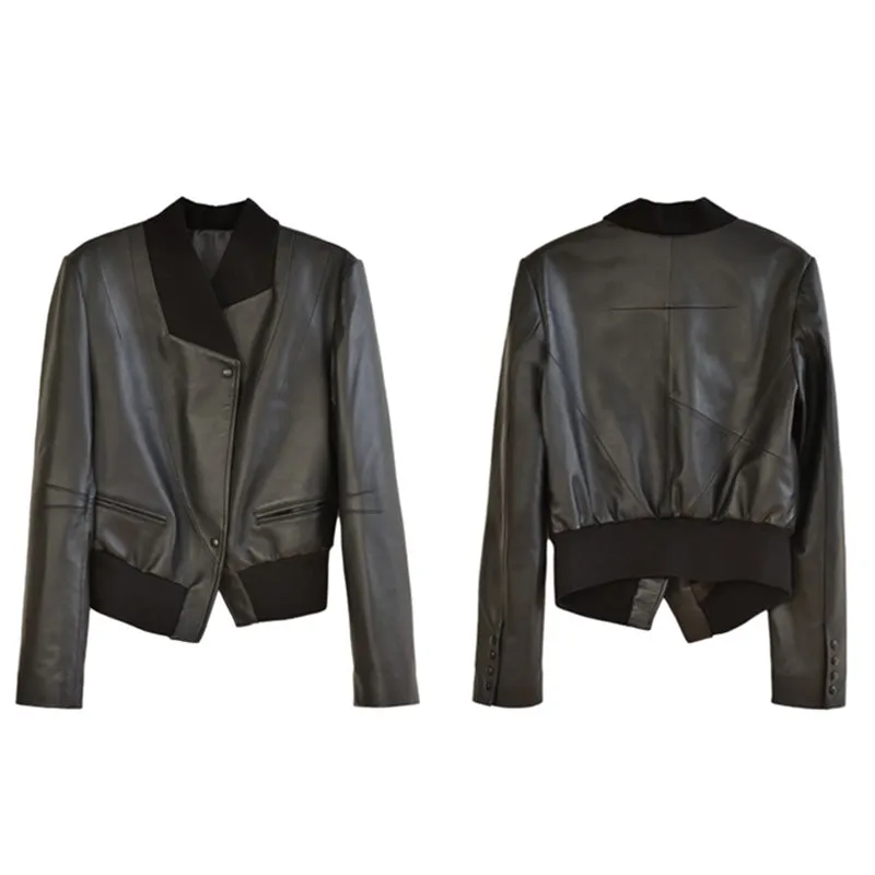Real Leather Jackets 2022 New Styles Women Leather Coat Blazer Black Spring Autumn Lady Clothes FG3952