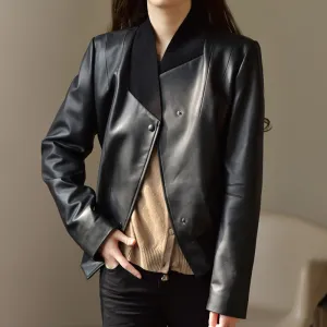 Real Leather Jackets 2022 New Styles Women Leather Coat Blazer Black Spring Autumn Lady Clothes FG3952