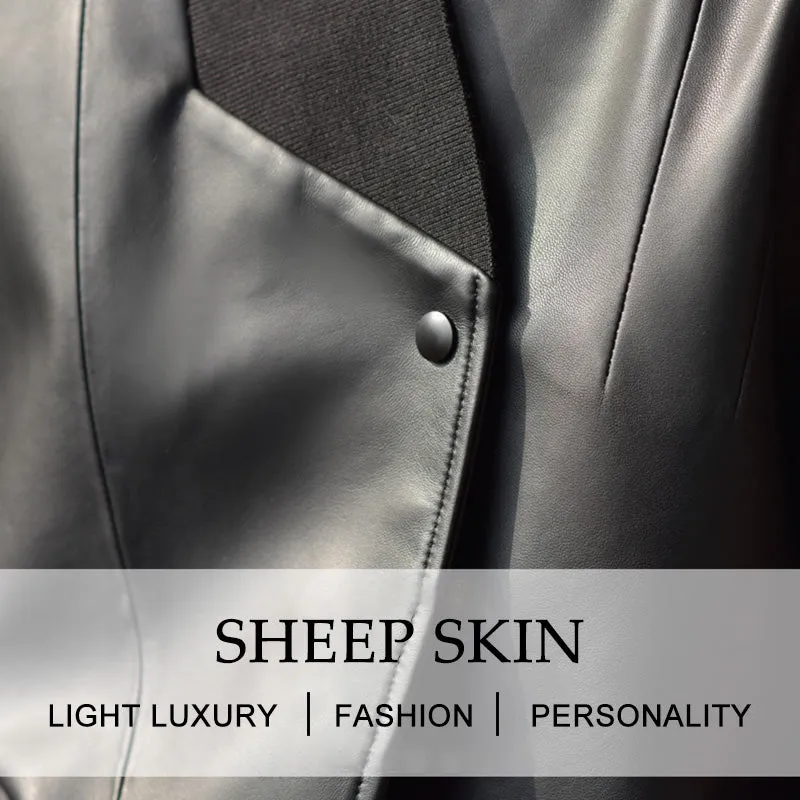 Real Leather Jackets 2022 New Styles Women Leather Coat Blazer Black Spring Autumn Lady Clothes FG3952