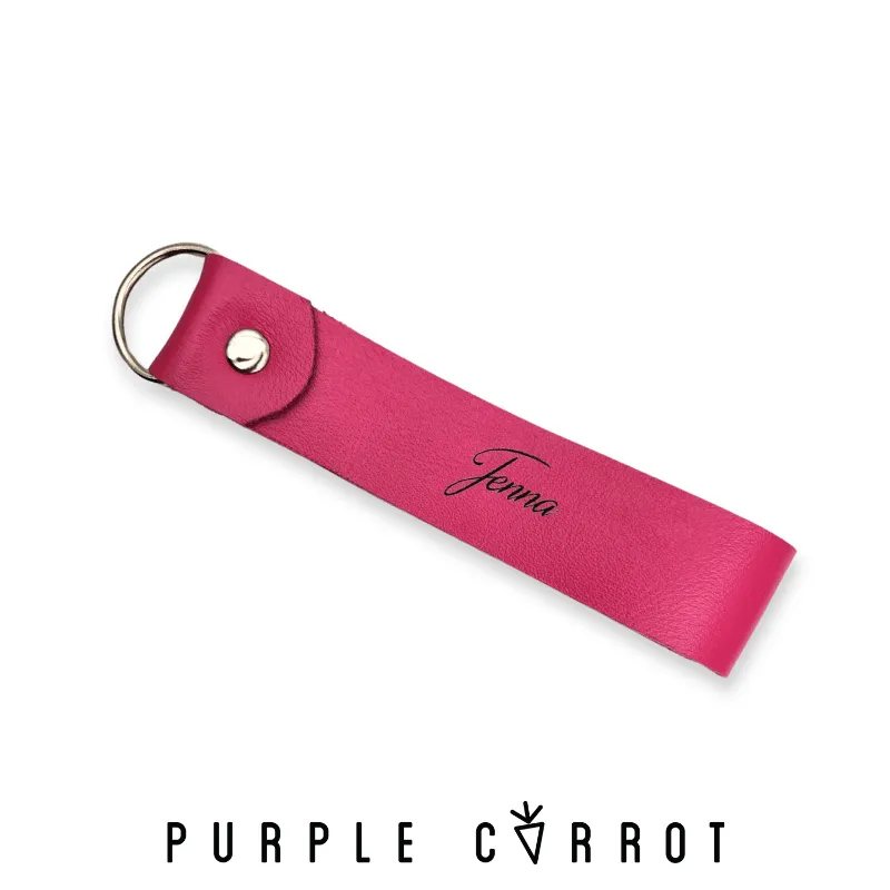 Real Leather Strap Keychain