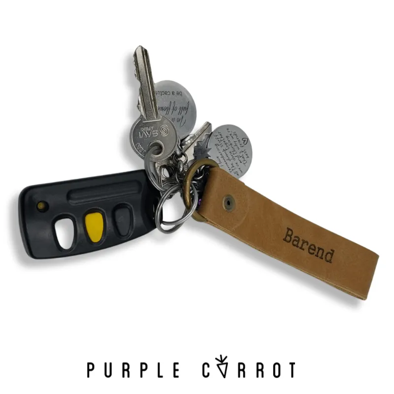 Real Leather Strap Keychain